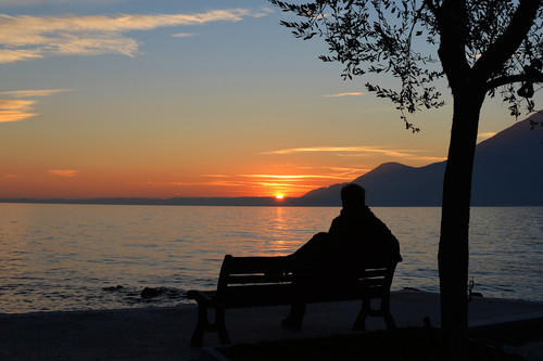tramonto sul Lago di Garda - sunset on Garda Lake